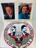 Presidential Items Incl Clinton/Gore Tshirt Size L & Signed Head Shots of the Clintons
