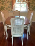 French Provincial Dining Room Table w/6 Cane Back Chairs by Thomasville. The Table is 29.5