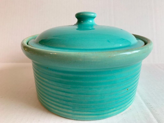 Weller Pottery Crock w/Lid. This is 3" T x 7" in Diameter - As Pictured
