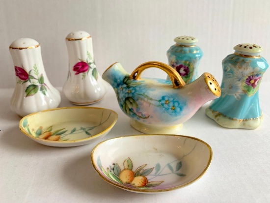 7 Piece Porcelain Lot Incl. Salt & Pepper Shakers & More - As Pictured