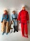 Group of Three Vintage 1970's Figures That Include Six Million Dollar Man and Cowboys