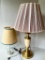Heavy Metal Stiffel Lamp and Glass Lamp with Decorative Shade, Tallest One is 30
