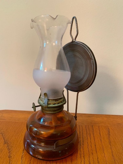 7" Glass Oil Lamp Wall Mount - As Pictured