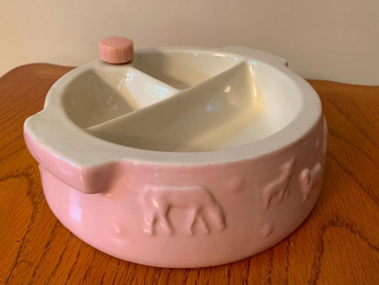 Vintage Ceramic Warming Baby Food Server by Roly Poly. This is 8" in Diameter - As Pictured