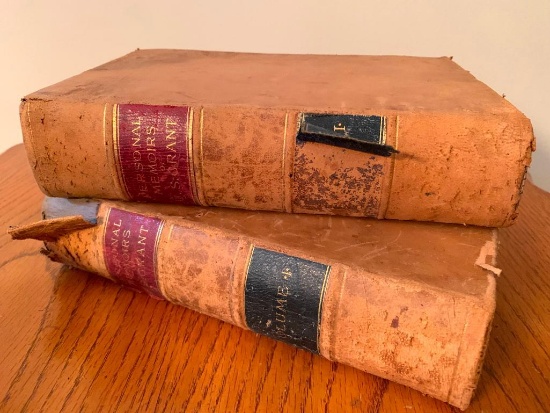 Pair of "Personal Memoirs of U.S. Grant" Vol. I & II by Charles L Webster & Co - As Pictured
