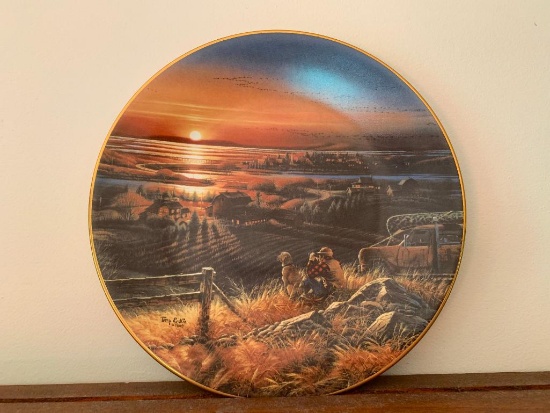 9" Signed Terry Redlin Collector Plate "Best Friends" 1552/19,500 Wildlife Memory Series