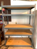 Large Metal Shelving Unit with Fiber Board Shelves, This unit is will come apart to move!