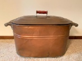 Antique Copper Boiler Wash Tub. Has Some Patina. Good Condition. This is 15