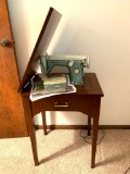 Vintage 1967 White Zig Zag Sewing Machine w/Stand. Model #8930 - As Pictured