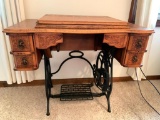 Beautiful Antique Wood Carved & Metal Sewing Stand. This is 31