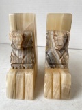 Pair of Alabaster Book Ends, Just Under Five Inches Tall