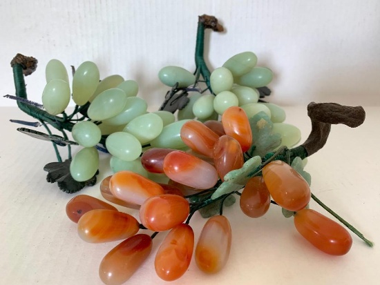 Lot of 3 Sets of Marble Grapes - As Pictured