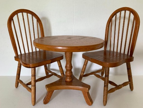 Miniature Table & Chairs w/Boyd Bear. The Chairs are 13" Tall - As Pictured