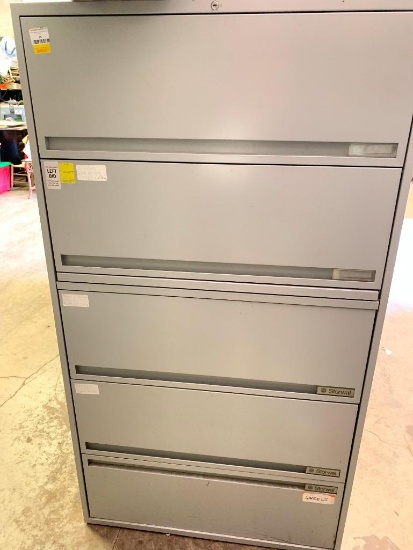 65" x 36" x 18" Lateral Metal Filing Cabinet w/5 Drawers