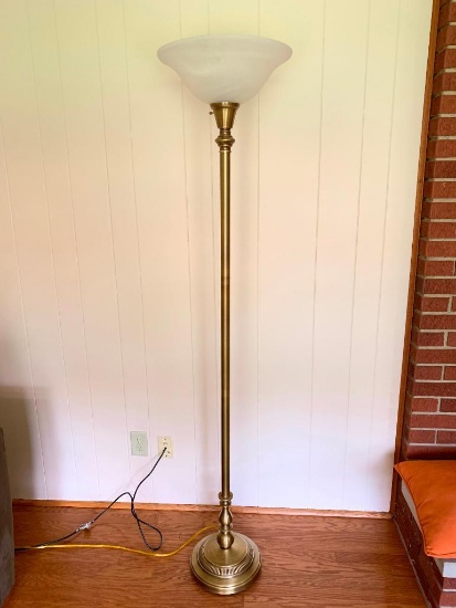 72" Torchiere Floor Lamp w/Frosted Glass Shade. This is Very Heavy