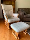Shermag Glider Made in Canada w/Footstool. The Footstool has Some Fraying and Stains