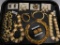 Gold, Black & Cream Tone Lot of Misc Ladies Jewelry Incl. Brooch, Earrings, Bracelets & Necklaces