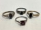 Set of 4 Ladies Rings 925 Silver. WT = 8.7 grams
