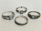 Set of 4 Ladies Rings 925 Silver. WT = 8.8 grams