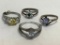 Set of 4 Ladies Rings 925 Silver. WT = 14.6 grams