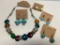 Erica Lyons Costume Jewelry Set Incl. 4 Sets of Earrings & Necklace