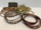 Lot of Gold & Copper Tone Metal Bangle Bracelets - As Pictured