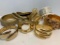 Lot of Gold Tone Metal Cuff Bracelets - As Pictured