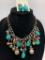 Laura Ashley Turquoise Necklace & Earring Set - As Pictured