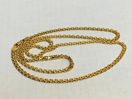 30" 925 Silver Chain Necklace. Has a Link Missing. WT = 18.5 grams