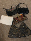 Lot of 5 Beaded and Sequin Purses/Clutches