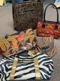 Lot of 5 Animal Print and Embossed Purses