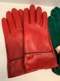 Lot of 3 Pairs of Ladies Faux Leather and Suede Gloves