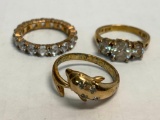 Set of 3 Ladies Rings 925 Silver WT = 11.0 grams