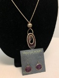 Jewelry Set by Harvest Moon Designs Incl Necklace & Earrings - As Pictured