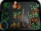 Earth Tone Color Metal Necklaces, Earrings & Bracelets - As Pictured