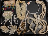 Faux Pearl Lot Incl. Necklaces, Bracelet & Earrings - As Pictured
