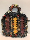 Ladies Braided Multi Color Leather Handbag. This is 14