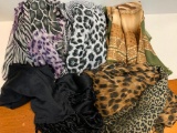 Set of 6 Ladies Animal Print Scarves. Some NWT - As Pictured