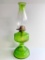 Vintage Green Glass Accent Oil Lamp. Base is 11