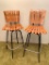 Pair Wood Swivel Bar Stools. They are Slightly Different. The Tallest is 43