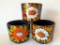 Set of 3 Italian Hand Painted Flower Pots. The Largest is 7