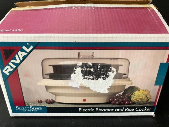 Rival Steamer/Rice Cooker. Appears to be New but Box Has Been Opened