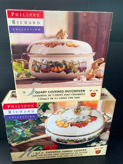 Two Piece Set Incl 5 QT Covered Dutch Oven & 10" Covered Jumbo Cooker New in Box