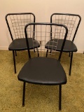 Set of 3 Vintage Metal Back Chairs. They are 32