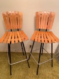 Pair of Wood Stationary Bar Stools. They are 42