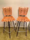 Pair of Wood Stationary Bar Stools. They are 42
