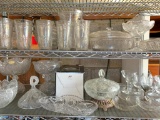 Two Shelf Lot of Misc Glass - As Pictured