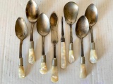 8 Piece Silverware w/Mother of Pearl Handles.