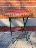 Super Cute Wicker Watermelon Style Folding Table. Has Some Fading. This is 28