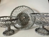 Set of 3 Metal Wire Fruit Bowls. The Largest is 13